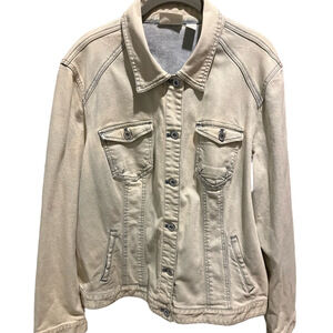 07. WOMENS CHICO’S 3/XL DETAIL DENIM JACKET